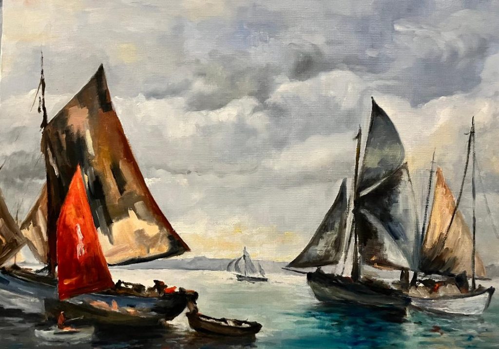 La voile orange, une oeuvre de Bee Pellerin.